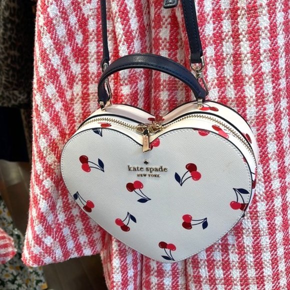 Kate Spade Love Shack Cherry Heart Crossbody Cream Multi - Picture 2 of 16